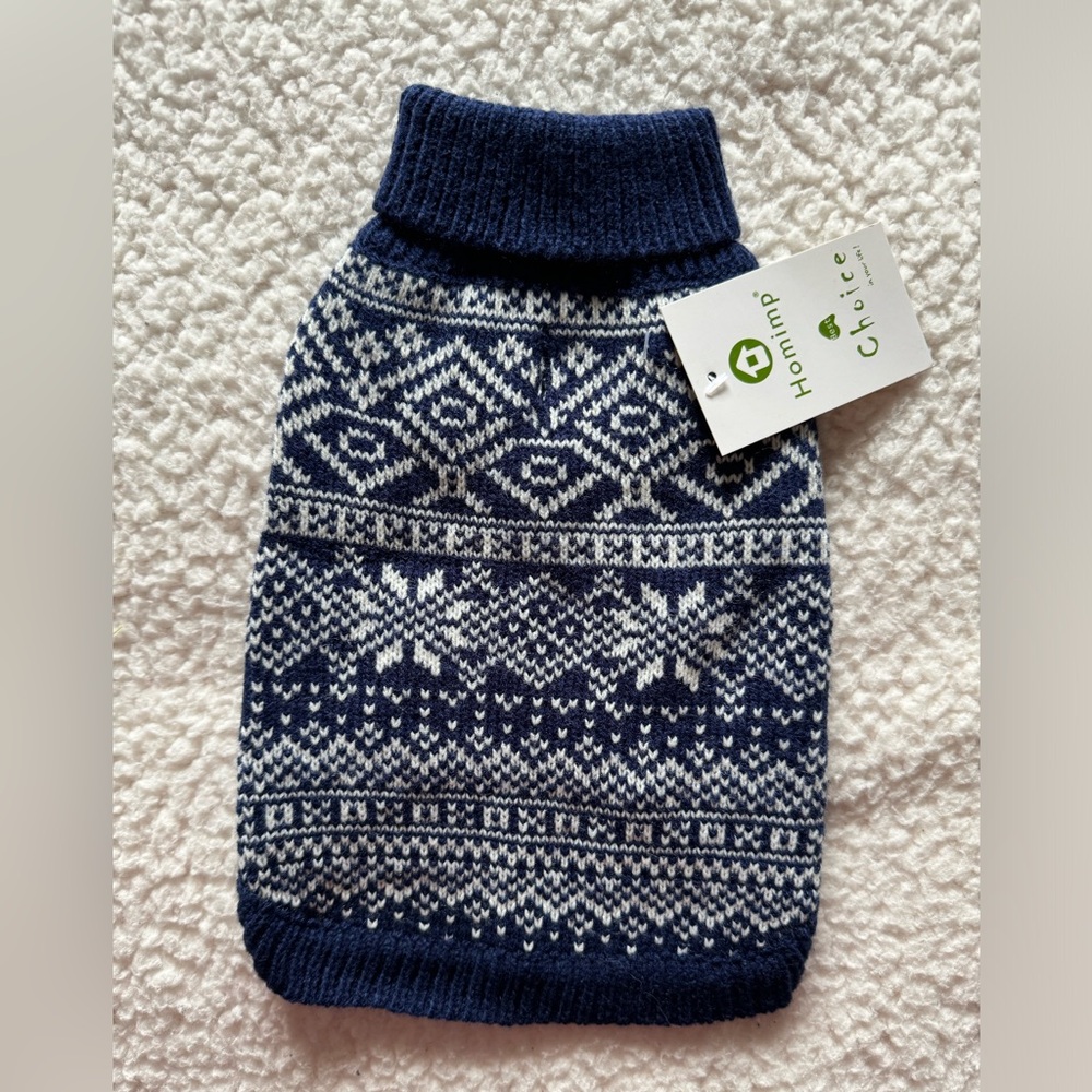 Brand new with tag blue sweater for dog